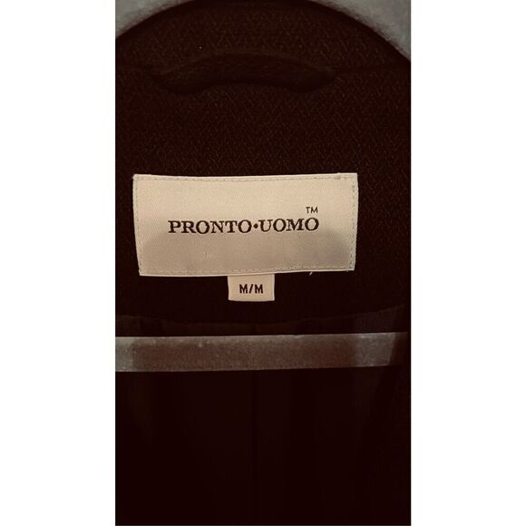 Pronto - Uomo Black Wool Blend Blazer Jacket Womens Size M - Picture 2 of 9